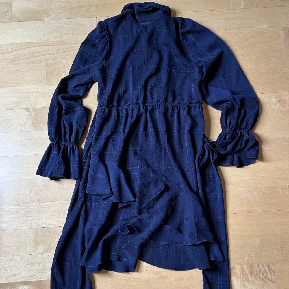 See by Chloe Tie-Neck Mini Dress